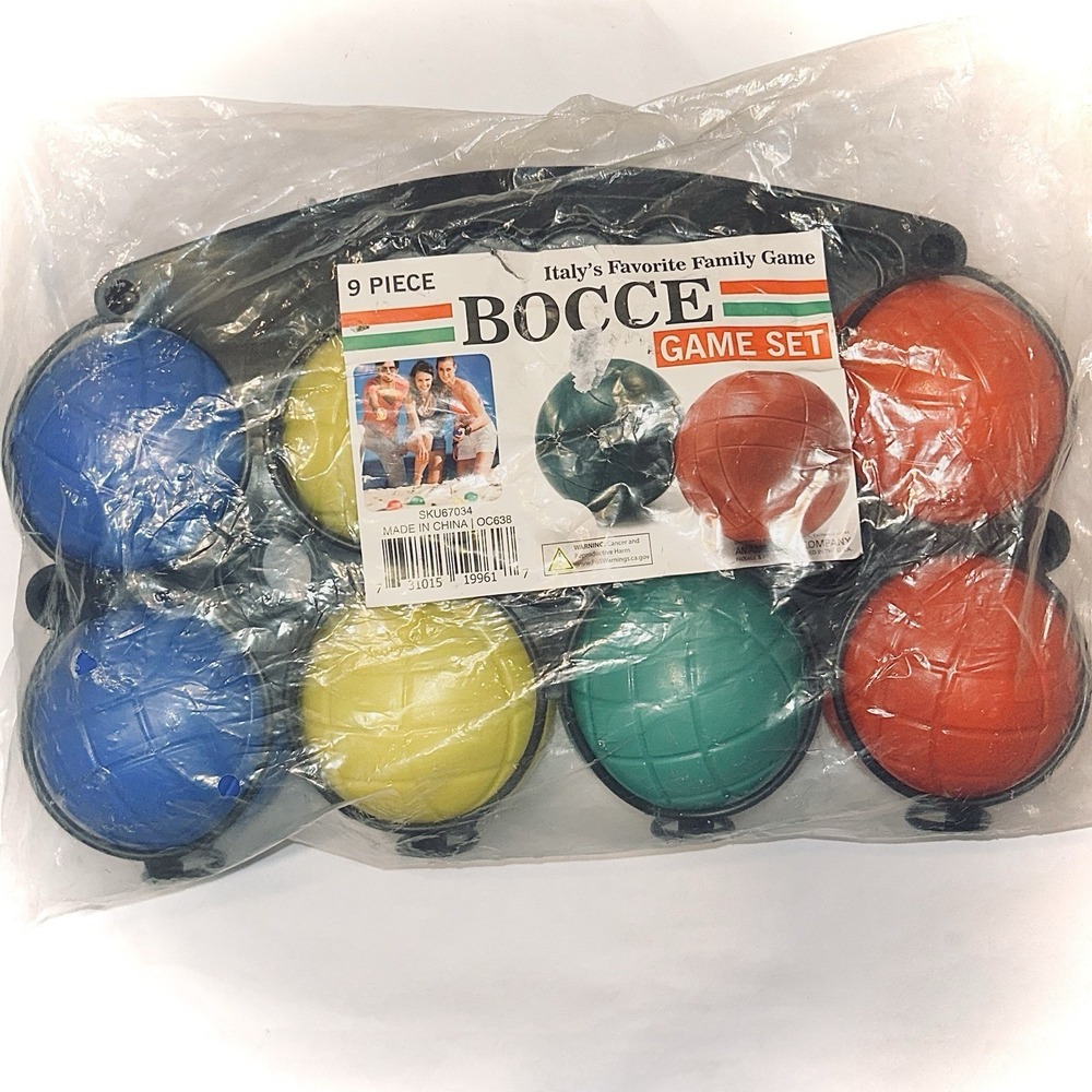 Outdoor Party Yard Or Beach Game 4 Player Bocce 9 Ball Set‎ with Carry Case